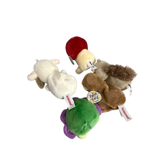 Aurora Palm Pals Plush Lot of 5 Sloth Mushroom Flower Lamb Chipmunk Stuffed Toys - Picture 3 of 4